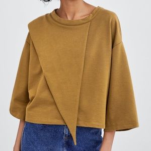 Zara Sweatshirt with Tie Collar